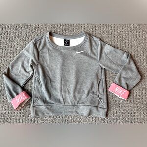 Nike Girls Dry-Fit Sweatshirt with Pink-lined cuffs